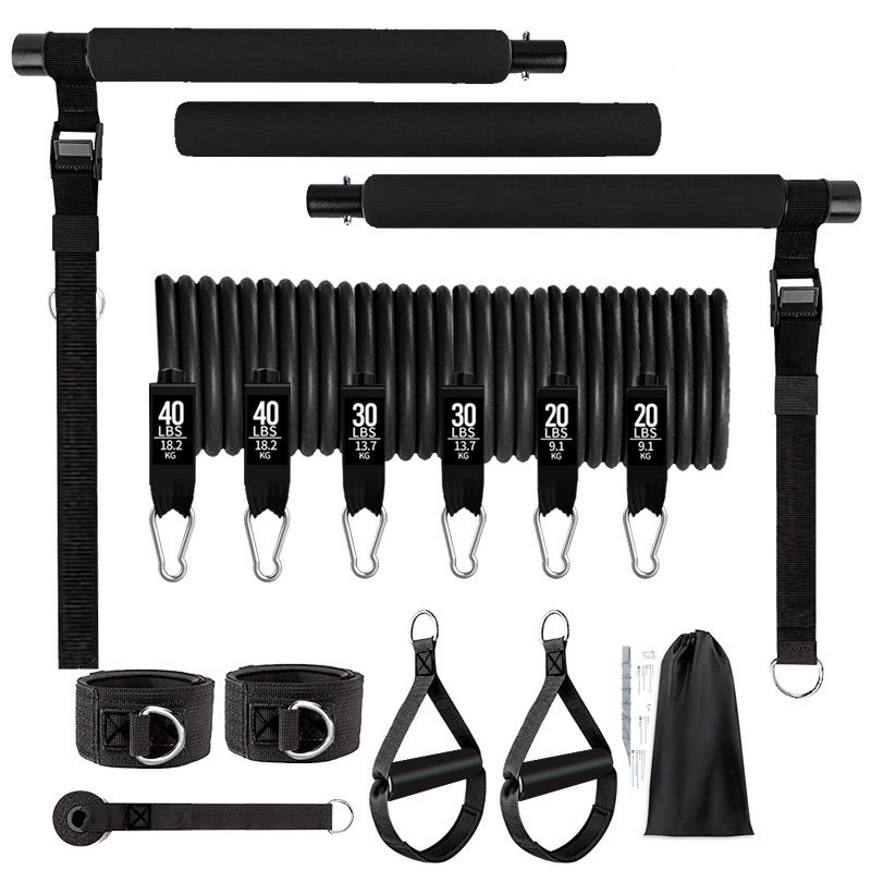 Professional Pilates Bar Kit – 180lbs Adjustable Resistance Band Set | OEM Available - Image 3