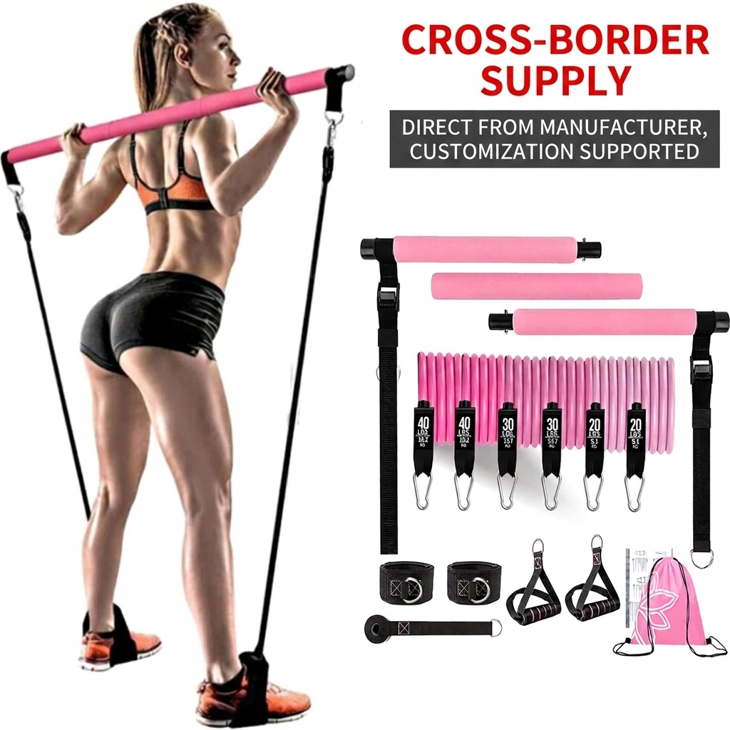 Professional Pilates Bar Kit – 180lbs Adjustable Resistance Band Set | OEM Available - Image 5