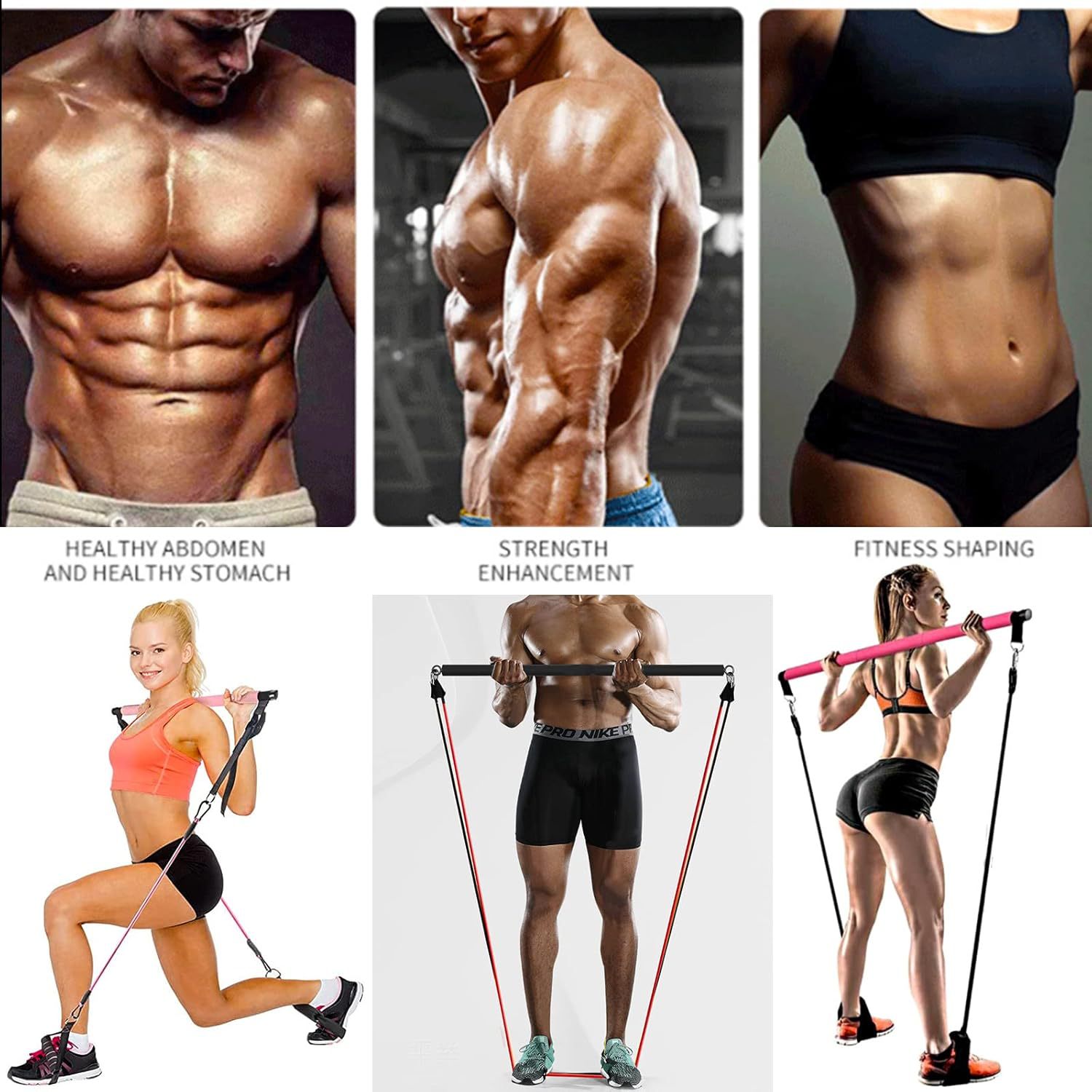 Professional Pilates Bar Kit – 180lbs Adjustable Resistance Band Set | OEM Available - Image 8